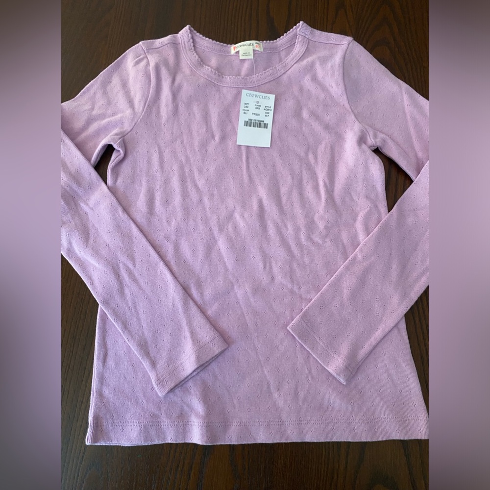 Crewcuts light purple pointelle long sleeve 6/7 NWT